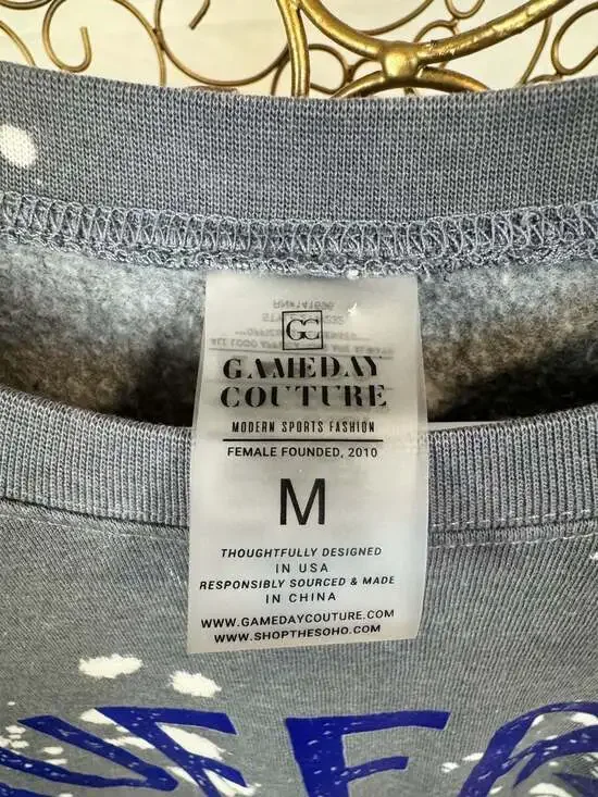 Women's Buffalo Bills Gameday Couture Oversized Bleached Dip-Dye Pullover Sweats - Picture 5 of 5